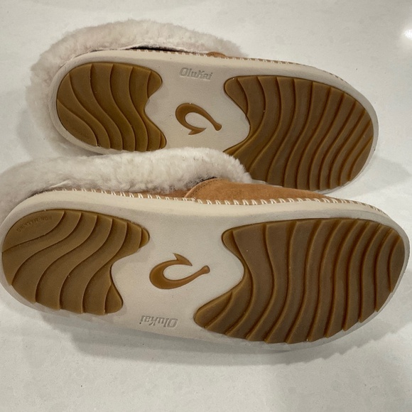 OluKai Ku’i Shearling Arch Support Slipper Tan Size 5 Womens - Picture 5 of 9